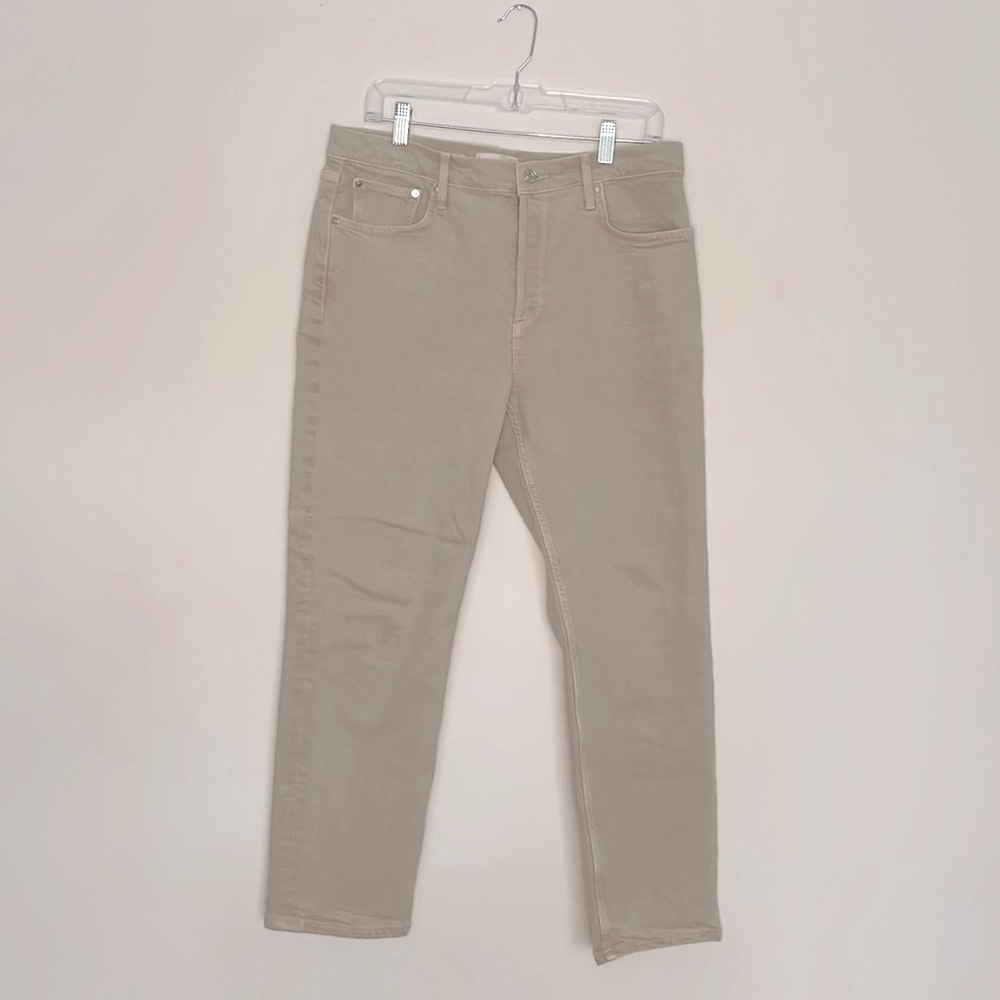 Mango Women's Ankle Length Straight Fit Jeans Size 8 - Sand